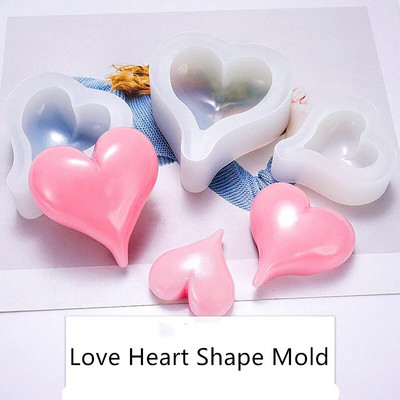 Clear Love Heart Shape Силиконова смола Течна форма Нови кристални форми за торта Направи си сам инструмент за правене на свещи Сърце Форма за сапун