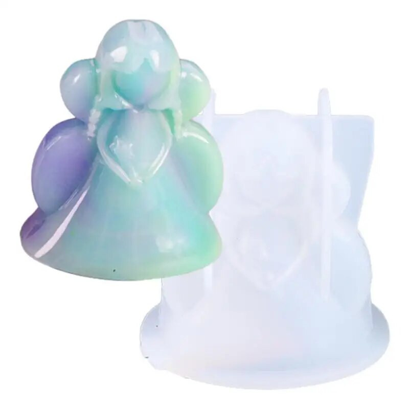 Creative Angel Silikona sveču veidne DIY aromātiska sveču gatavošana ziepju sveķu veidnes Ziemassvētku dāvanas Amatniecības piederumi Mājas dekors