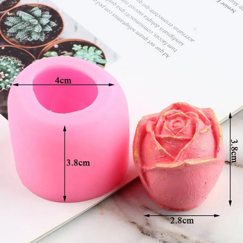 3D роза Силиконова форма за сапун Направи си сам Ароматерапевтична гипсова свещ Форма за правене на бонбони Шоколадов фондан Инструменти за декориране на торти