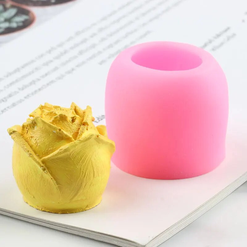3D rožu ziedu silikona ziepju veidne DIY aromterapijas ģipša sveču veidošana pelējuma konfektes šokolādes fondant kūkas dekorēšanai
