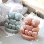 Trojrozmerná silikónová forma na sviečku Love Bear, forma na aromaterapeutické sviečky, forma na výrobu sviečok pre domácich majstrov.