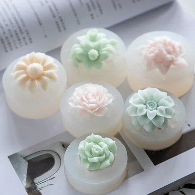 New Flower/Rose Candle Wax Silicon 3D Soap Mold Cake Decoration Manual Handmade Resin Clay Candy Chocolate Gumpaste Mould
