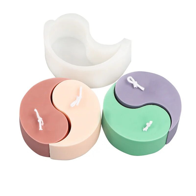 Yin Yang žvakių silikono formos Tai Chi rankų darbo aromaterapinės žvakės formos gipso papuošalai iš dervos amatų formų žvakių gamybos reikmenys