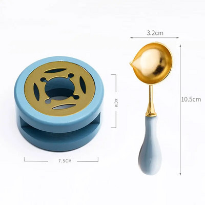 Pecsételő viasz tűzhely tűzfesték edény Retro melegítő barkácsolva olvadó bélyeg boríték pecsét dekor fa nyél kanál kemence makaron kézműves