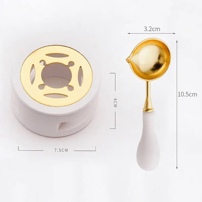 Pecsételő viasz tűzhely tűzfesték edény Retro melegítő barkácsolva olvadó bélyeg boríték pecsét dekor fa nyél kanál kemence makaron kézműves