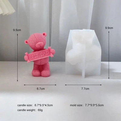 Sauklis Lācis Silikona Sveču Veidne Burts Sirds Dzīvnieku Ziepju Sveķu Apmetums Šokolādes kūkas gatavošana Dekors Mātes Tēva Dienas Dāvanas