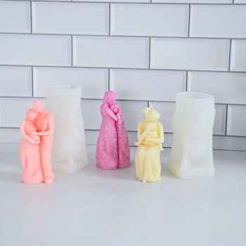 3D мама, бебе/бременна/двойка, прегръдка, свещ, силиконова форма Направи си сам, ръчно изработен гипсов сапун, ароматна форма за свещи, форма за празнични подаръци