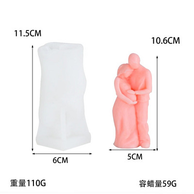3D anya baba/terhes/pár ölelő gyertya szilikon forma DIY kézzel készített gipszszappan aromás gyertyaforma ünnepi ajándék készítési forma