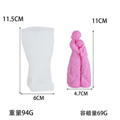 3D anya baba/terhes/pár ölelő gyertya szilikon forma DIY kézzel készített gipszszappan aromás gyertyaforma ünnepi ajándék készítési forma