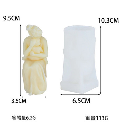 3D anya baba/terhes/pár ölelő gyertya szilikon forma DIY kézzel készített gipszszappan aromás gyertyaforma ünnepi ajándék készítési forma