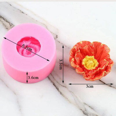 3D rožu ziedu silikona veidne peonija tulpe magoņu ziepju māla sveķu sveču veidošanas veidnes konfekšu šokolādes želejas fondant dekorēšanai
