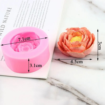 3D rožu ziedu silikona veidne peonija tulpe magoņu ziepju māla sveķu sveču veidošanas veidnes konfekšu šokolādes želejas fondant dekorēšanai