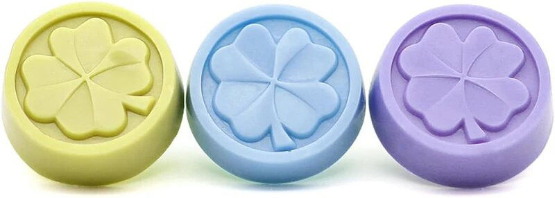 6GAB Silikona četru lapu āboliņa veidnes apaļas daudzfunkcionālas ar rokām darinātas veidnes Mini cute cepšanas veidnes DIY ziepju veidnes