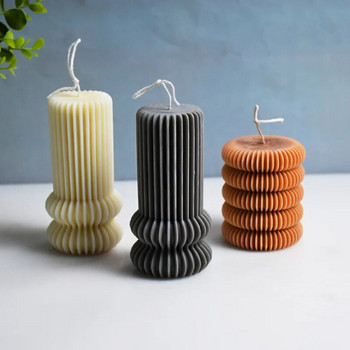 Силиконова форма за свещи с фини зъби, цилиндър, Направи си сам, ръчно изработена гипсова смола, консумативи за производство на сапун, комплект за домашен декор, подарък