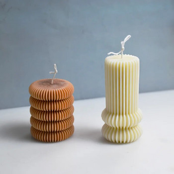 Силиконова форма за свещи с фини зъби, цилиндър, Направи си сам, ръчно изработена гипсова смола, консумативи за производство на сапун, комплект за домашен декор, подарък