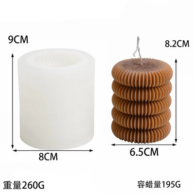 Smulkios dantų juostelės cilindro silikono žvakės formos pasidaryk pats rankų darbo gipso dervos muilo gaminimo reikmenų rinkinys namų dekoro dovana