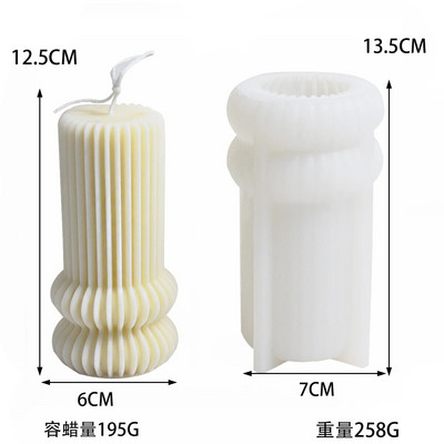 Smulkios dantų juostelės cilindro silikono žvakės formos pasidaryk pats rankų darbo gipso dervos muilo gaminimo reikmenų rinkinys namų dekoro dovana