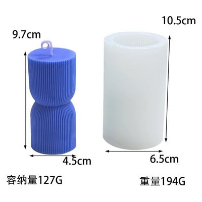 Smulkios dantų juostelės cilindro silikono žvakės formos pasidaryk pats rankų darbo gipso dervos muilo gaminimo reikmenų rinkinys namų dekoro dovana