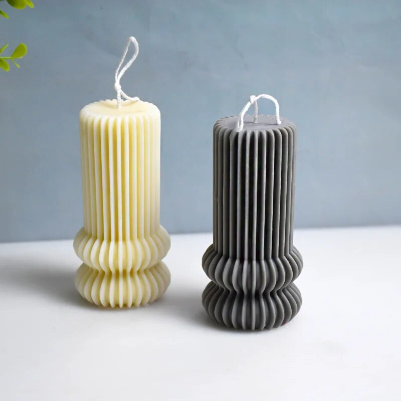 Smulkios dantų juostelės cilindro silikono žvakės formos pasidaryk pats rankų darbo gipso dervos muilo gaminimo reikmenų rinkinys namų dekoro dovana