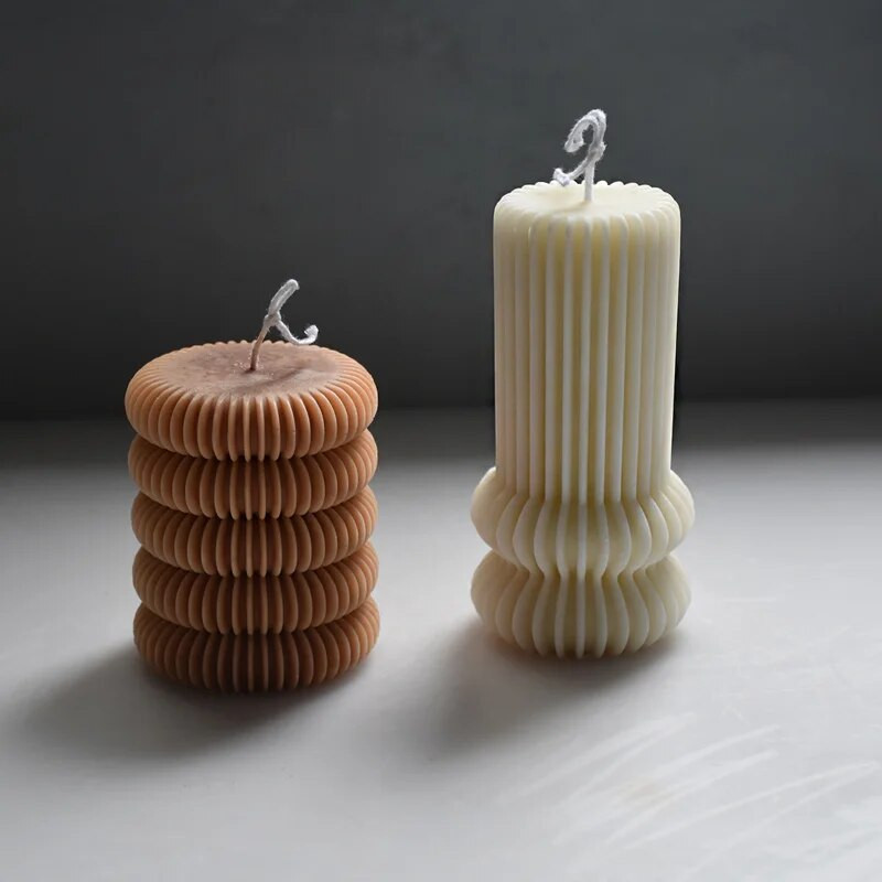 Smulkios dantų juostelės cilindro silikono žvakės formos pasidaryk pats rankų darbo gipso dervos muilo gaminimo reikmenų rinkinys namų dekoro dovana
