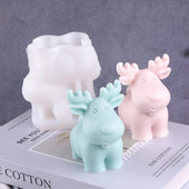 3D Ziemassvētku aļņu aromātiskā sveces silikona veidne DIY Ziemassvētku briežu sveču veidne ģipša ģipša kūka silikona sveces veidne