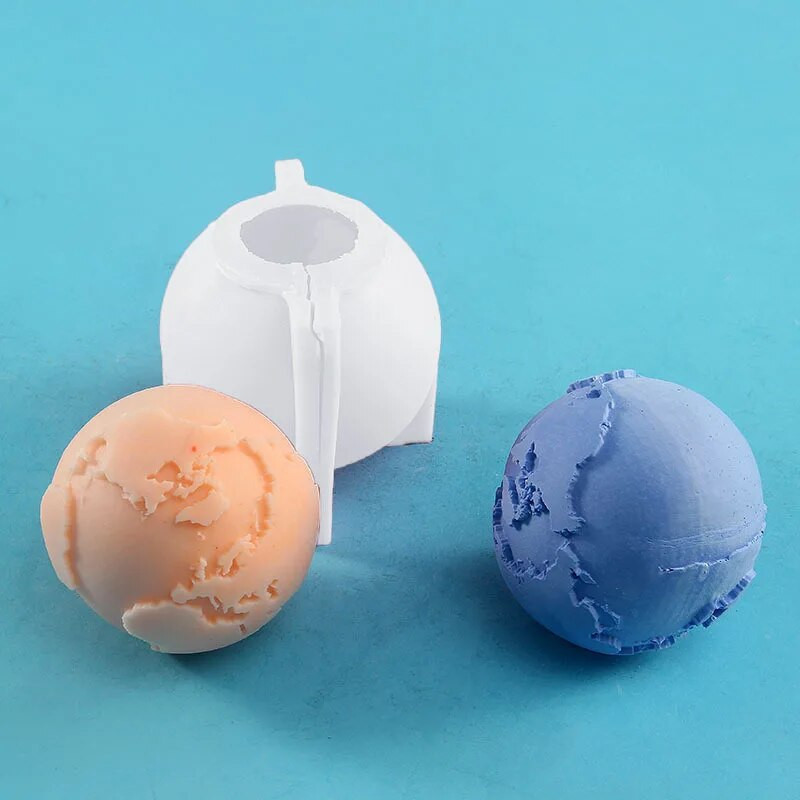 DIY Zemes mēness silikona sveču veidne radoša telpa sveču izgatavošana ar rokām gatavotu ziepju sveķu māla veidņu dāvanas mākslas amatniecība mājas dekors