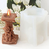 Jauns eņģelis romiešu kolonna svece silikona veidne DIY cilvēka ķermeņa stabs ziepju ģipša svečturis šokolādes veidņu izgatavošana rakstāmgalda dekors