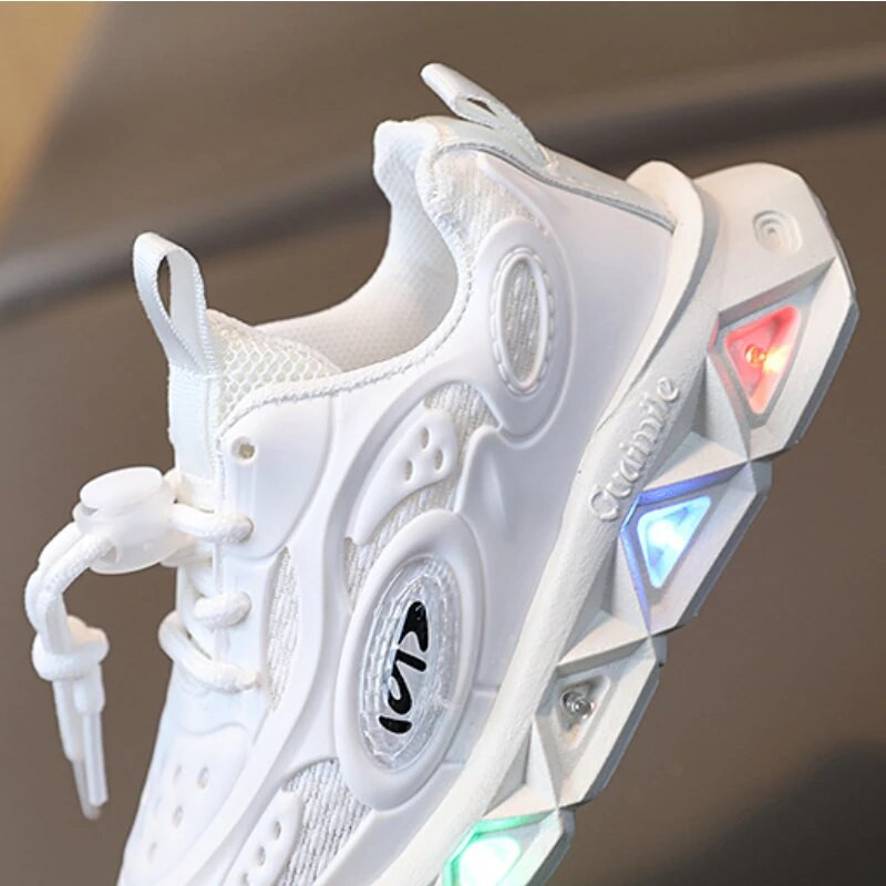 Jaunas LED bērnu kvēlojošās kurpes Bērnu gaišās kedas zēniem apgaismes skriešanas apavi bērniem, elpojošas sieta kedas 21-30 izmērs