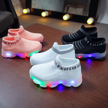 Детски ежедневни маратонки Детски обувки за момиче LED светлини Обувки Спортни обувки Светещи чорапи Обувки Уютни малки деца Обувки за момчета Тенис