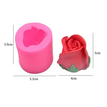 Направи си сам роза силиконова форма за свещи 3D лале цвете сапун гипс смола Molud ръчно изработен занаятчийски комплект за правене на свещи домашен декор подарък