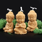 3D Budas silikona sveces veidne Amitabha Buddha maza Budas silikona veidne vīraka veidnei ar Budas formas rokām darinātiem ziepju rotājumiem