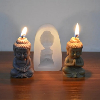 3d Буда Силиконова форма за свещ Амитабха Буда Малка силиконова форма за Буда Тамян Форма с форма на Буда Ръчно изработени сапунени орнаменти