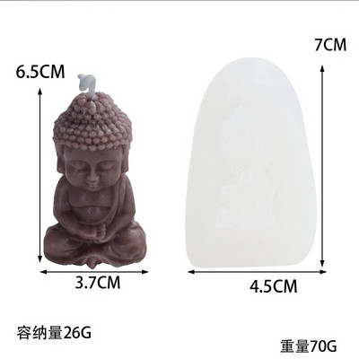 3D Budas silikona sveces veidne Amitabha Buddha maza Budas silikona veidne vīraka veidnei ar Budas formas rokām darinātiem ziepju rotājumiem