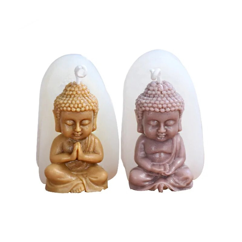 3D Budas silikona sveces veidne Amitabha Buddha maza Budas silikona veidne vīraka veidnei ar Budas formas rokām darinātiem ziepju rotājumiem