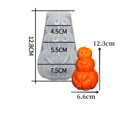 Galvaskausa ķirbja galvas silikona sveces veidne DIY Helovīna šausmu tēma Amatniecības sveču ģipša ziepju sveķu izgatavošanas rīks mājas dekorēšanai