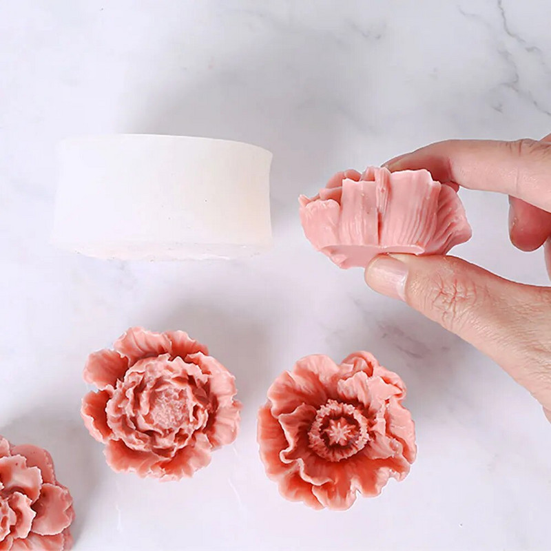 Lõbusaks 3D DIY Pojeng Lilled Nelk Silikoonvormi Kook Fondant Küünlad Lõhnaküünlad Käsitsi valmistatud sõbrapäeva seebivorm