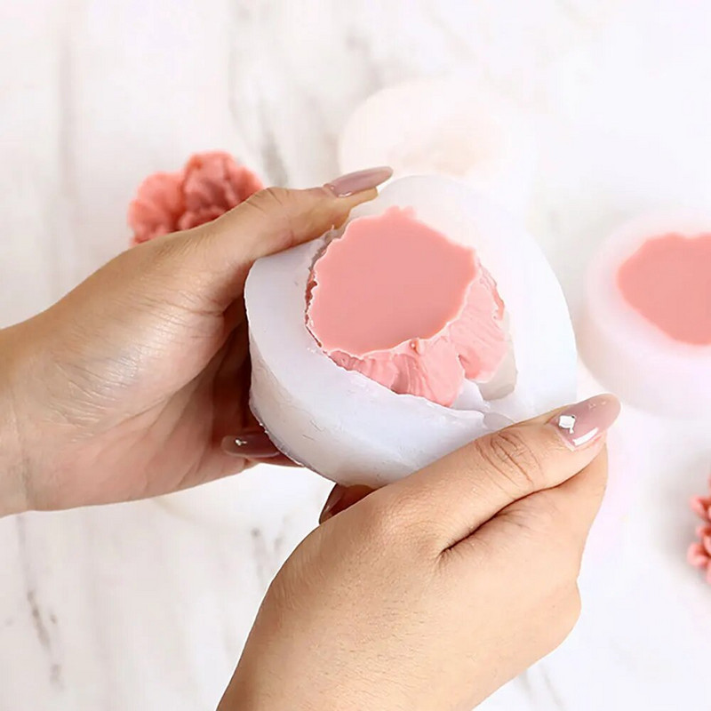 Lõbusaks 3D DIY Pojeng Lilled Nelk Silikoonvormi Kook Fondant Küünlad Lõhnaküünlad Käsitsi valmistatud sõbrapäeva seebivorm