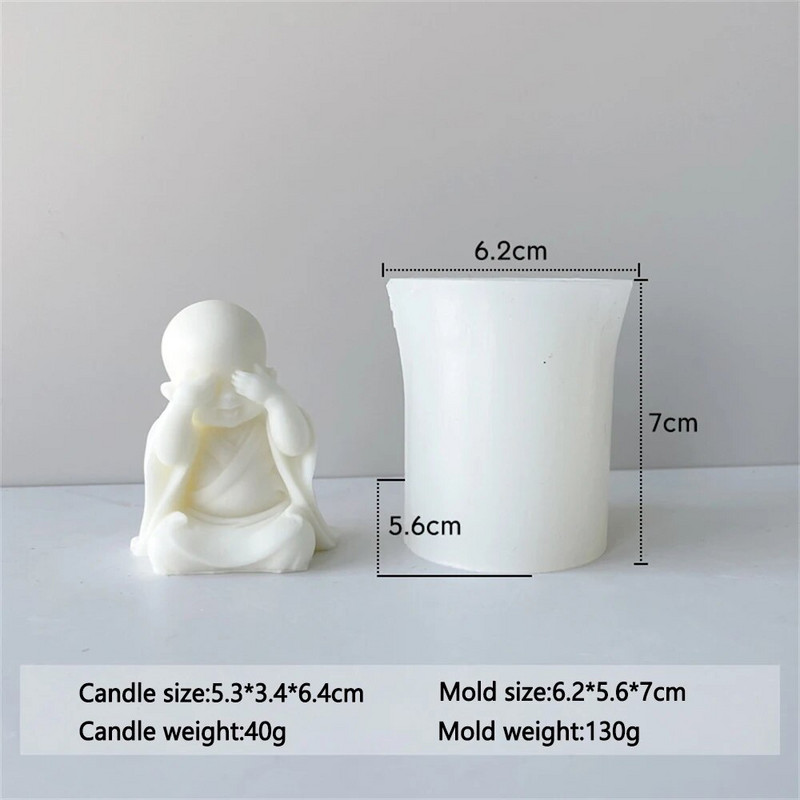 Jauki mazie mūki aromterapijas sveces silikona veidne DIY smaidošs mūks Budas svece auto ornaments ģipša pelējuma kūka cepšanas dekors