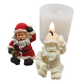 Kalėdų senelio silikoninė žvakių forma 3D amatai, gipso muilas, pasidaryk pats, žvakių dervos gaminimo įrankiai, namų dekoro vakarėlio dovanos