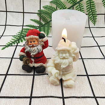 Καλούπι κεριών Santa Silicone 3D Crafts Γύψινο σαπούνι DIY Εργαλεία κατασκευής κεριών από ρητίνη Δώρα για πάρτι διακόσμησης σπιτιού