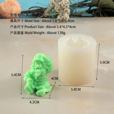 Kalėdų senelio silikoninė žvakių forma 3D amatai, gipso muilas, pasidaryk pats, žvakių dervos gaminimo įrankiai, namų dekoro vakarėlio dovanos