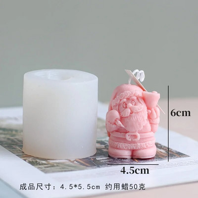 Kalėdų senelio silikoninė žvakių forma 3D amatai, gipso muilas, pasidaryk pats, žvakių dervos gaminimo įrankiai, namų dekoro vakarėlio dovanos