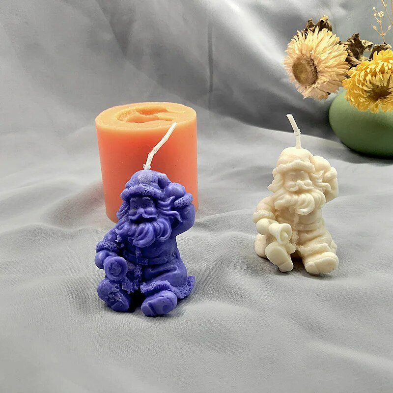 Kalėdų senelio silikoninė žvakių forma 3D amatai, gipso muilas, pasidaryk pats, žvakių dervos gaminimo įrankiai, namų dekoro vakarėlio dovanos