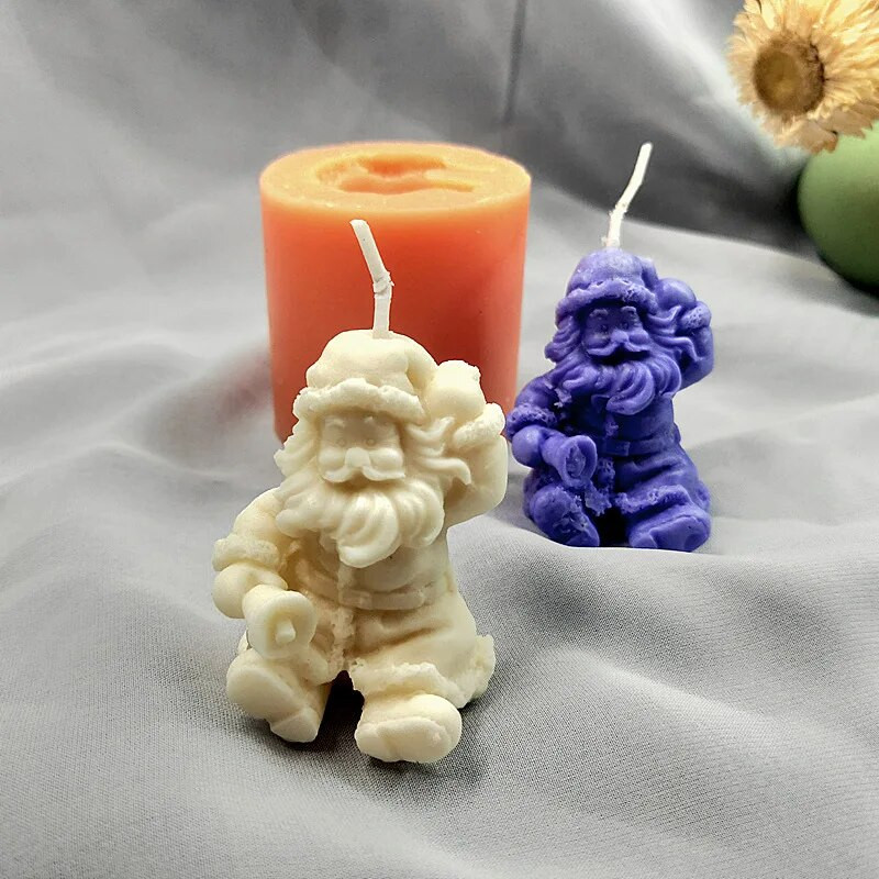Kalėdų senelio silikoninė žvakių forma 3D amatai, gipso muilas, pasidaryk pats, žvakių dervos gaminimo įrankiai, namų dekoro vakarėlio dovanos