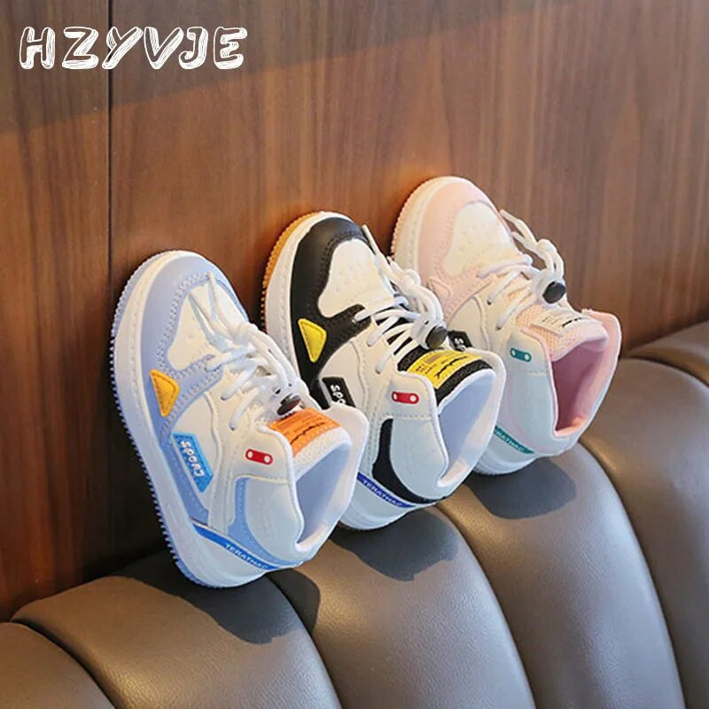 Bērnu pavasara rudens ikdienišķas elpojošas skriešanas kedas meitenēm zēniem, neslīdošas, nodilumizturīgas, apgaismotas bērnu galda kurpes