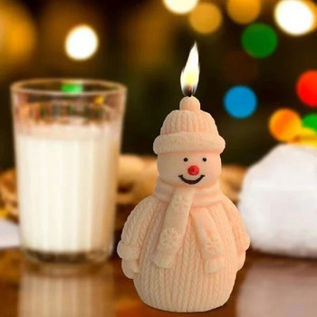 Снежен човек Силиконова форма за свещи Направи си сам Борови шишарки Изработка на свещи Шоколадов сапун Смола Форма Коледни подаръци Занаятчийски домашен декор