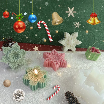 Τρισδιάστατη χριστουγεννιάτικη νιφάδα χιονιού φόρμα κεριών σιλικόνης Χριστουγεννιάτικη διακόσμηση Εργαλείο χύτευσης γύψου ρητίνης DIY Καλούπι ψησίματος για παγάκια σοκολάτας