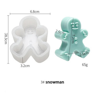 3D Božićna pahulja Silikonski kalup za svijeće Božićni ukrasi Alat za lijevanje od gipsane smole DIY Modul za pečenje čokoladnih kockica leda