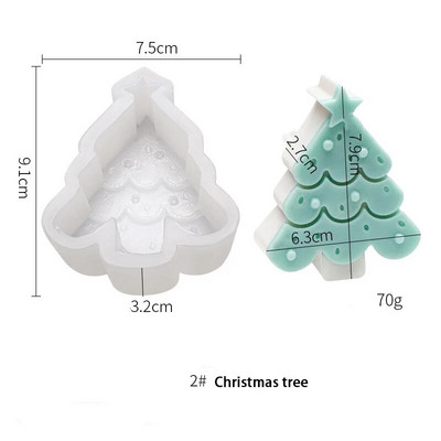3D Božićna pahulja Silikonski kalup za svijeće Božićni ukrasi Alat za lijevanje od gipsane smole DIY Modul za pečenje čokoladnih kockica leda