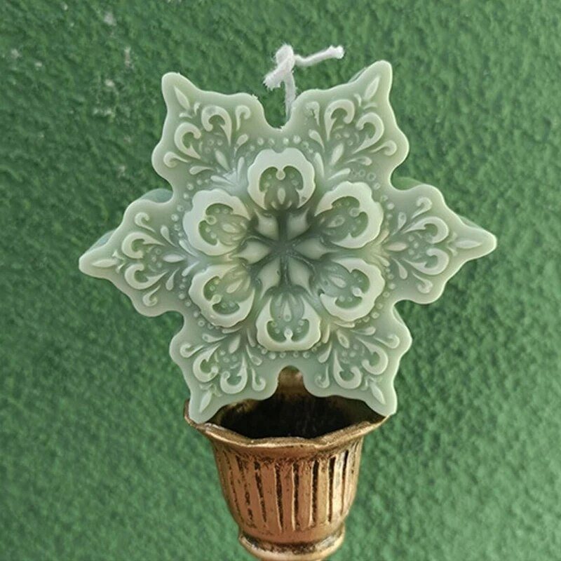 3D Božićna pahulja Silikonski kalup za svijeće Božićni ukrasi Alat za lijevanje od gipsane smole DIY Modul za pečenje čokoladnih kockica leda